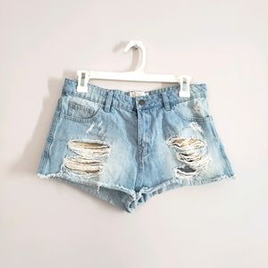High-rise Jean shorts